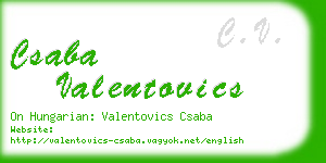 csaba valentovics business card